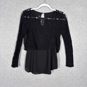 Y2K 90s BCX Top Small Lace Sheer Layered Whimsigoth Witch Coquette Career Goth‎